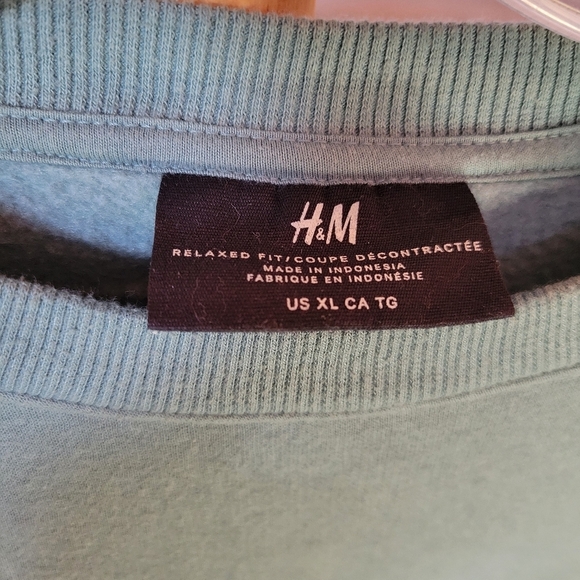 H&M Sweatshirt Green Unisex Men's Extra Large XL - Picture 3 of 4